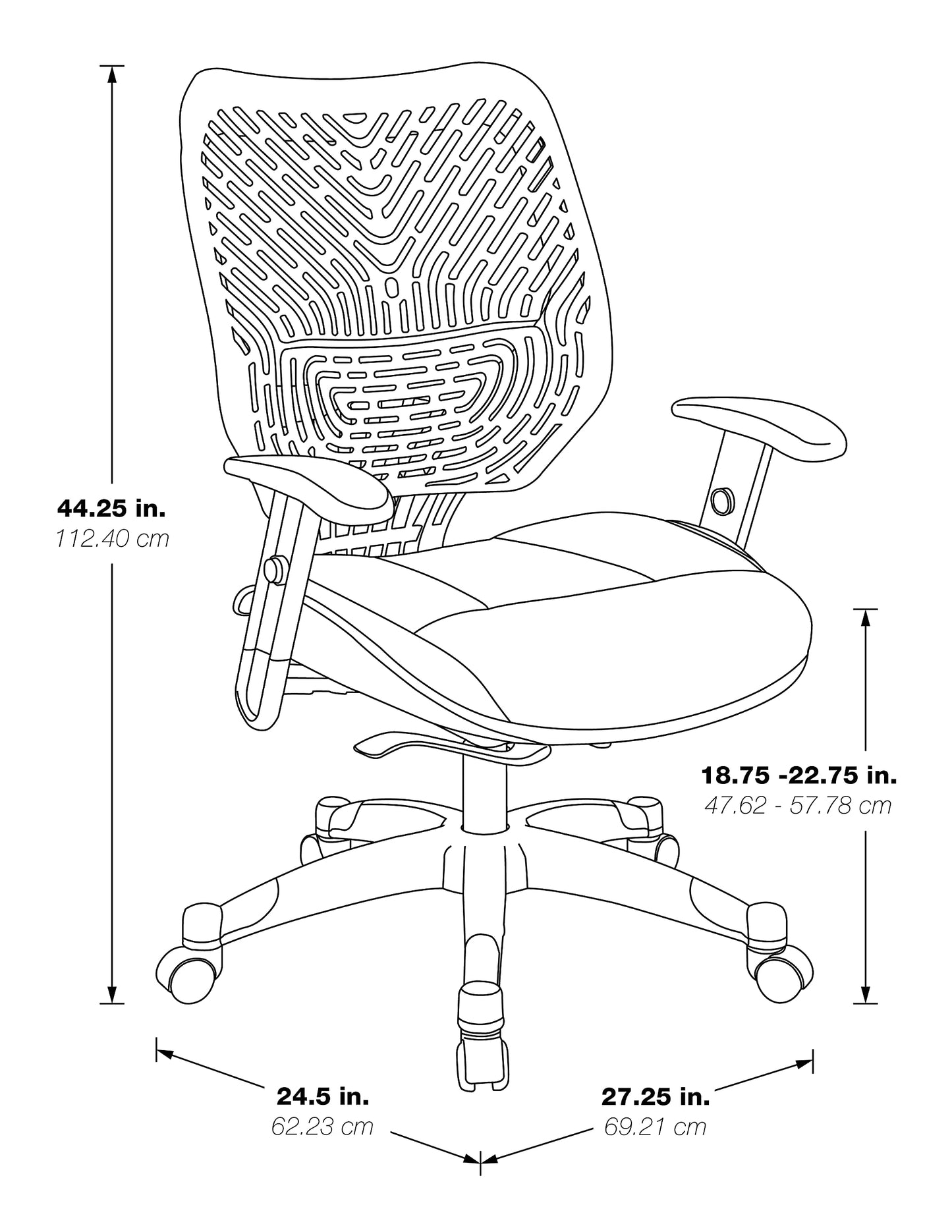 Space Seating 86 REVV Series Self-Adjusting SpaceFlex Back Office Desk Chair with Lumbar Support and Padded Mesh Seat, Cosmo Red and Raven
