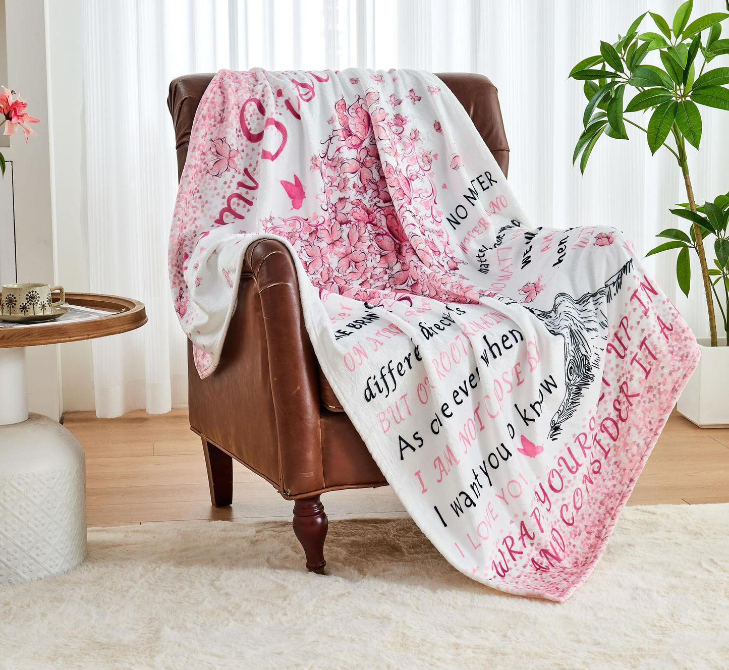 Mothers Day Blanket Gifts for Sister, Happy Birthday Sister Gifts Blanket, Sisters Gift from Sis, Sisters Gift for Christmas - Graduation - Thanksgiving Soft Throw Blanket 60" X 50"