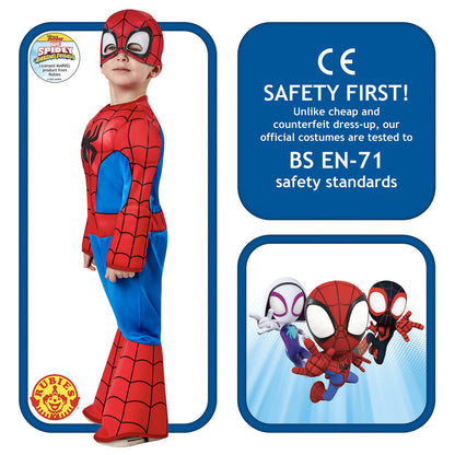 Rubies Official Marvel Spidey and His Amazing Friends Spider-Man Deluxe Toddler Costume, Kids Fancy Dress, World Book Day Halloween Halloween