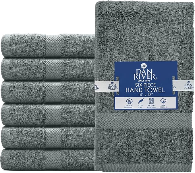 DAN RIVER 6-Pack Premium Hand Towels