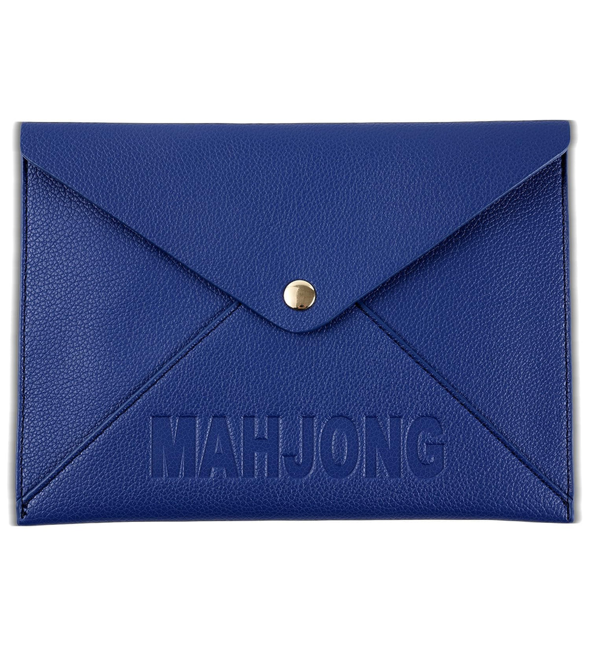 Vegan Leather Mahjong Card Sleeve Holder, Fits Most Mahjong Cards, Line Readers & Shuffler Cards, Gift Box Included, Perfect Mah jong Gift & Accessories for Men Women (Navy Blue, 8.6 * 6.3 in)