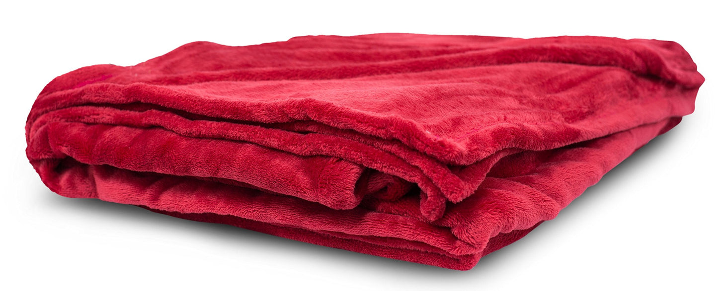 BIRDROCK HOME Internet’s Best Plush Throw Blankets - Burgundy (Red) - Ultra Soft Couch Blanket - Light Weight Sofa Throw - 100% Microfiber Polyester - Easy Travel - King Bed - 108 x 90
