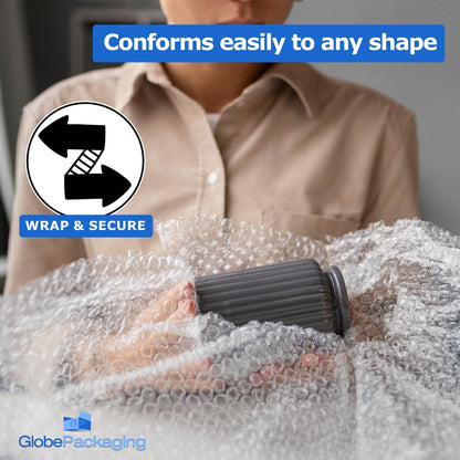 Globe Packaging 500mm x 100m Large Bubble Wrap Roll with Small Air Bubbles - Cushioning & Protection Packaging for Moving House, Ecommerce and Storage