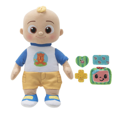 CoComelon Official Boo Boo JJ Feature Plush - Boo Boo Areas Light Up (Head, Elbow, Knee, Foot) - Help Heal JJ’s Boo Boo’s with Bandages