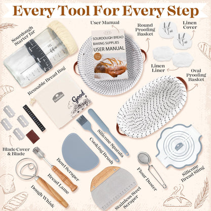 Sourdough Starter Kit, Sourdough Bread Baking Supplies, Sour Dough Starter Kits, Sourdough Tools for Modern Home And Kitchen, Sour Dough Tools, Bread Making Tools Kit, Gifts for Bakers Women Wife Mom