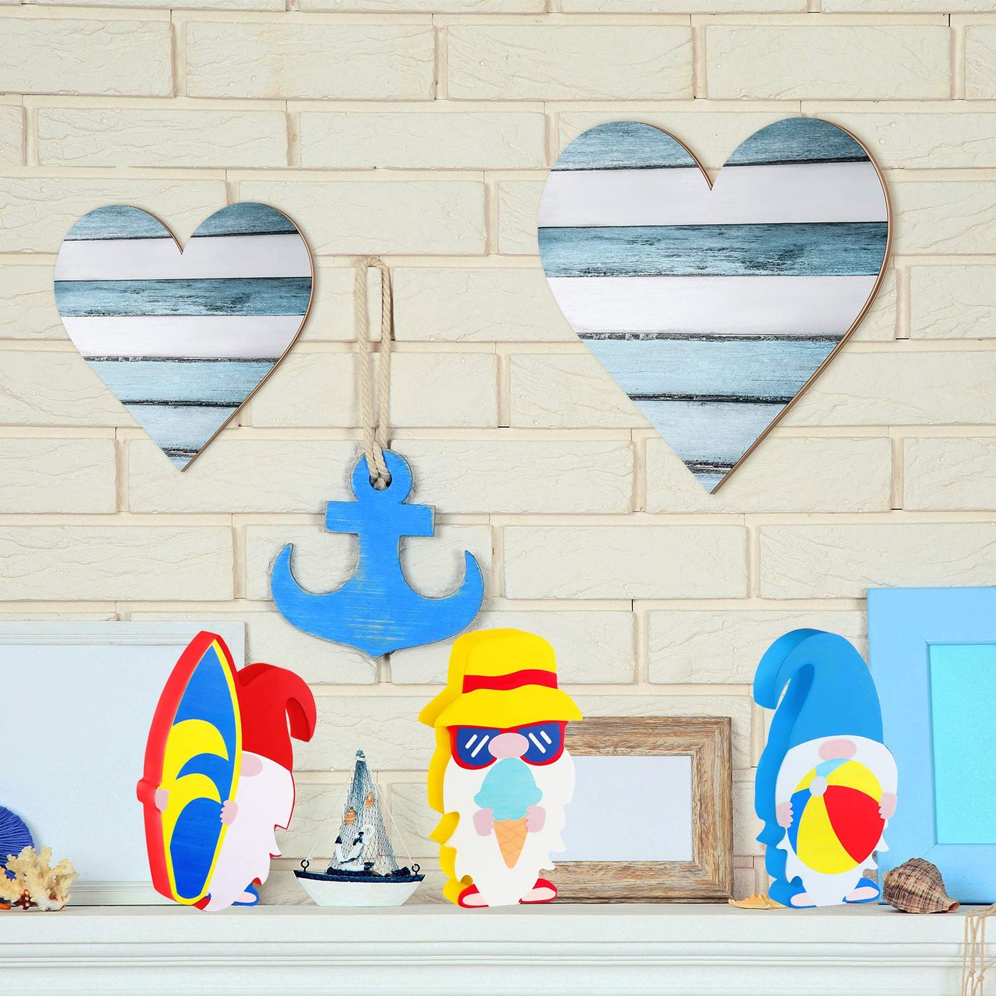 Jetec 3 Pcs Wood Heart Wall Decor Heart Shaped Wooden Sign Rustic Hanging Love Plaque for Kitchen Bedroom Bathroom Living Room Home Farmhouse gifts, 3 Sizes