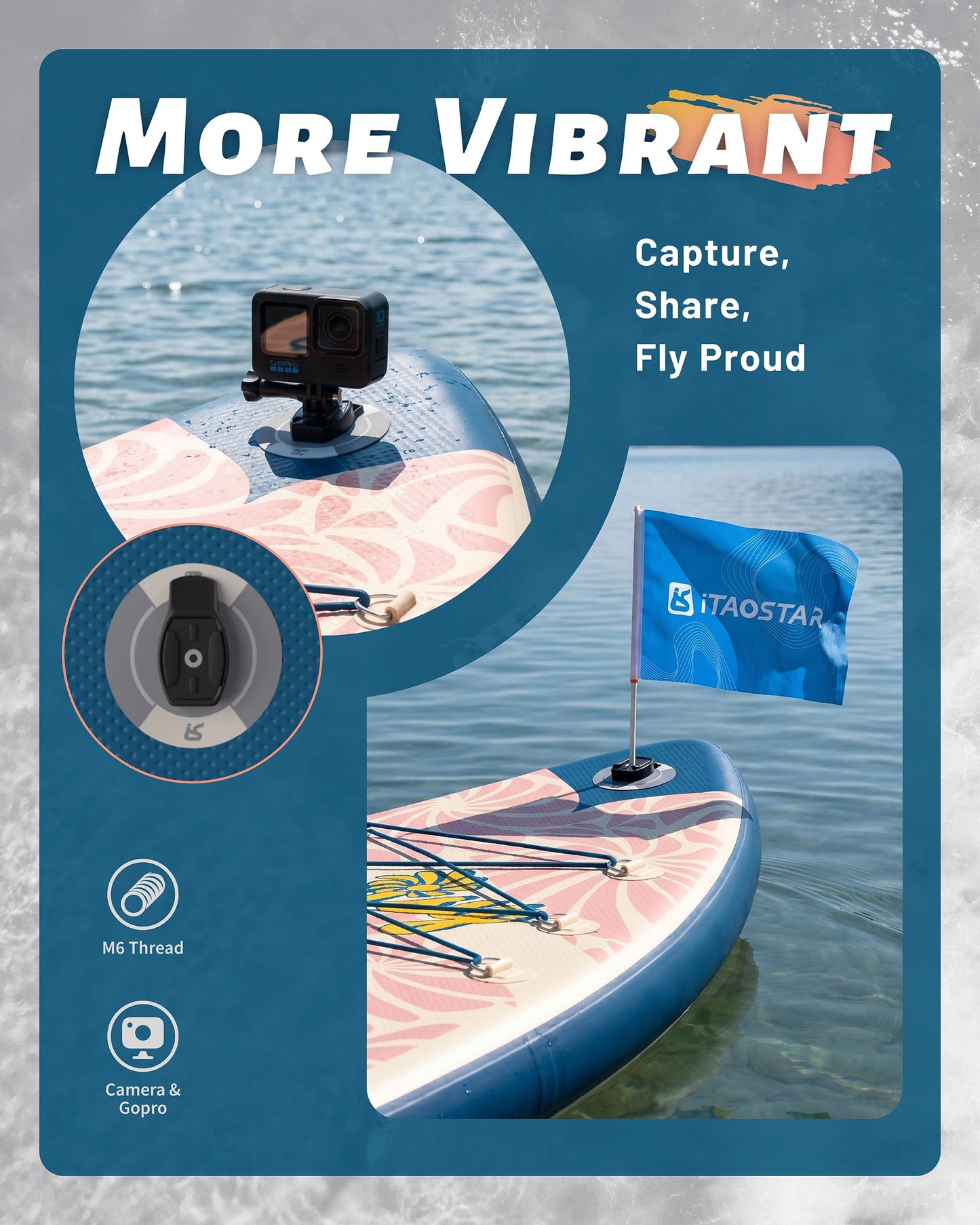 iTAOSTAR D03AP 35" Extra Wide Paddle Board for Better Balance, Inflatable Stand Up Paddle Board with Kayak Seat, Inflatable Paddle Boards for Women of All Skill Levels with Premium SUP Accessories