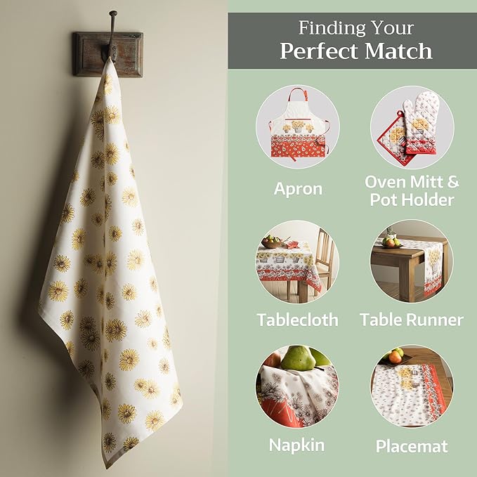 Maison d' Hermine Kitchen Towels Set of 3 100% Cotton 20" x 27.5" Reusable