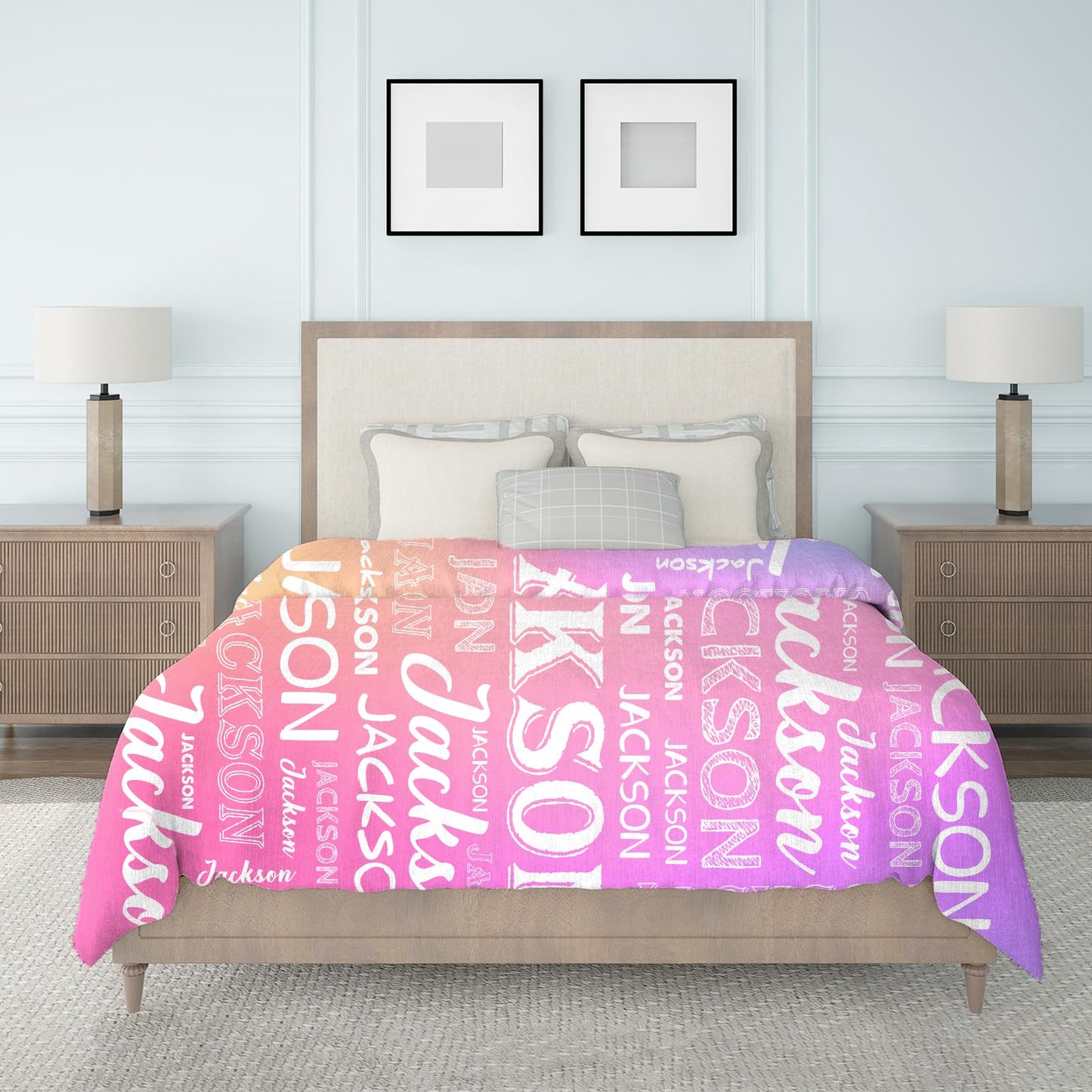Custom Name Blanket, Personalized Throw Blanket with Names for Teen Girls Boys Kids, Customized Name Throw Blanket Customizable Gift for Kids Baby Adult Women Men Christmas Birthday - Printed in USA