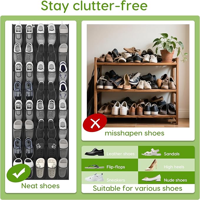Unjumbly Over the Door Shoe Organizer