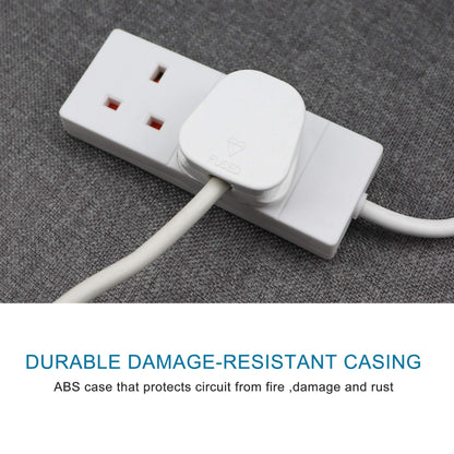 ExtraStar 2 Way Extension Lead, 13A Fused UK Plug Extension Socket, 1M Extension Cable Power Strip - White