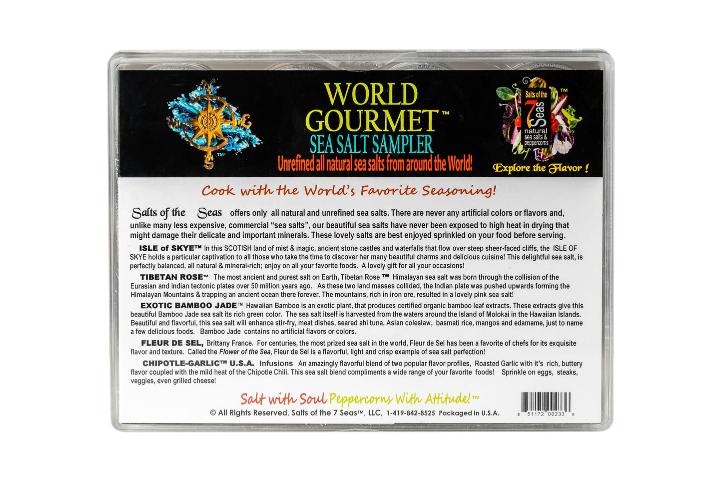 Salts of the 7 Seas Gourmet Sea Salt Sampler, 12 Unrefined All-Natural Sea Salts, Gift Set for Cooking, Grilling & Finishing