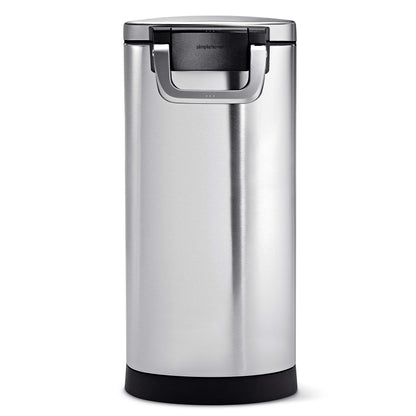 simplehuman CW1886 30L 15KG Large Pet Dog Dry Food Storage Container Bin, Lid-Mounted Measuring Scoop, Airtight Seal, Pet-Proof Lock, Removable BPA-Free Inner Bucket, Brushed Stainless Steel