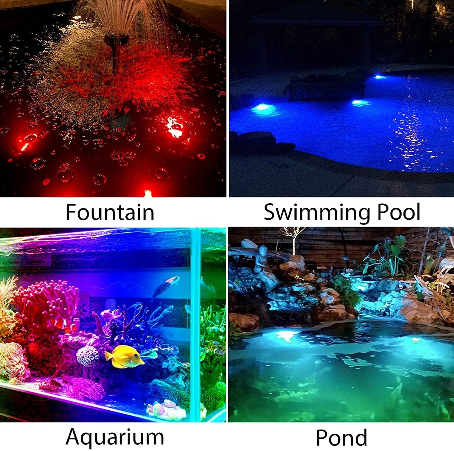 NATPOW Solar Pond Lights, 18 LED Super Bright RGB Landscape Spotlights IP68 Underwater Pond Lights Submersible LED Lights for Fish Aquarium Tank Garden Yard Pool Fountain Pond (3 Head Lamp)