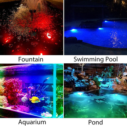 NATPOW Solar Pond Lights, 18 LED Super Bright RGB Landscape Spotlights IP68 Underwater Pond Lights Submersible LED Lights for Fish Aquarium Tank Garden Yard Pool Fountain Pond (3 Head Lamp)