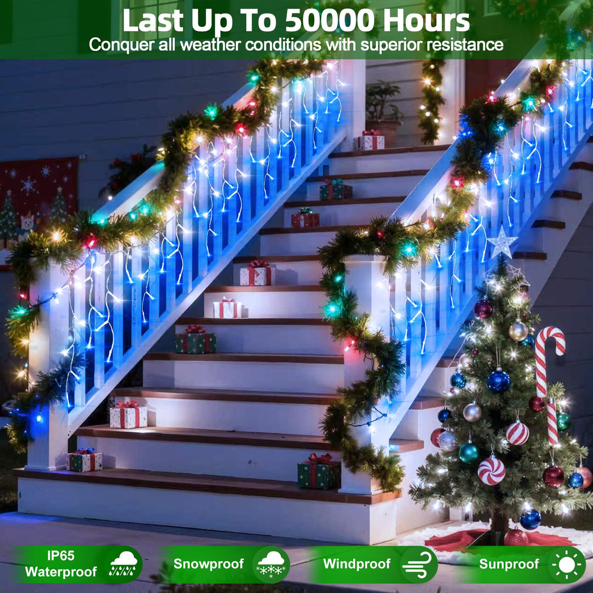 670 LED Christmas Lights with 148Drops, 66ft 12 Modes Hanging ice String Lights with Timer Dimmable & Waterproof, Plug-in Fairy Lights for Indoor Holiday Wedding Christmas Decorations Blue & CoolWhite