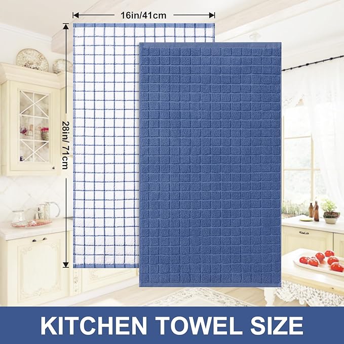 Homaxy Premium Cotton Kitchen Towels 16"x 28", Large Natural Ring Spun 390 GSM