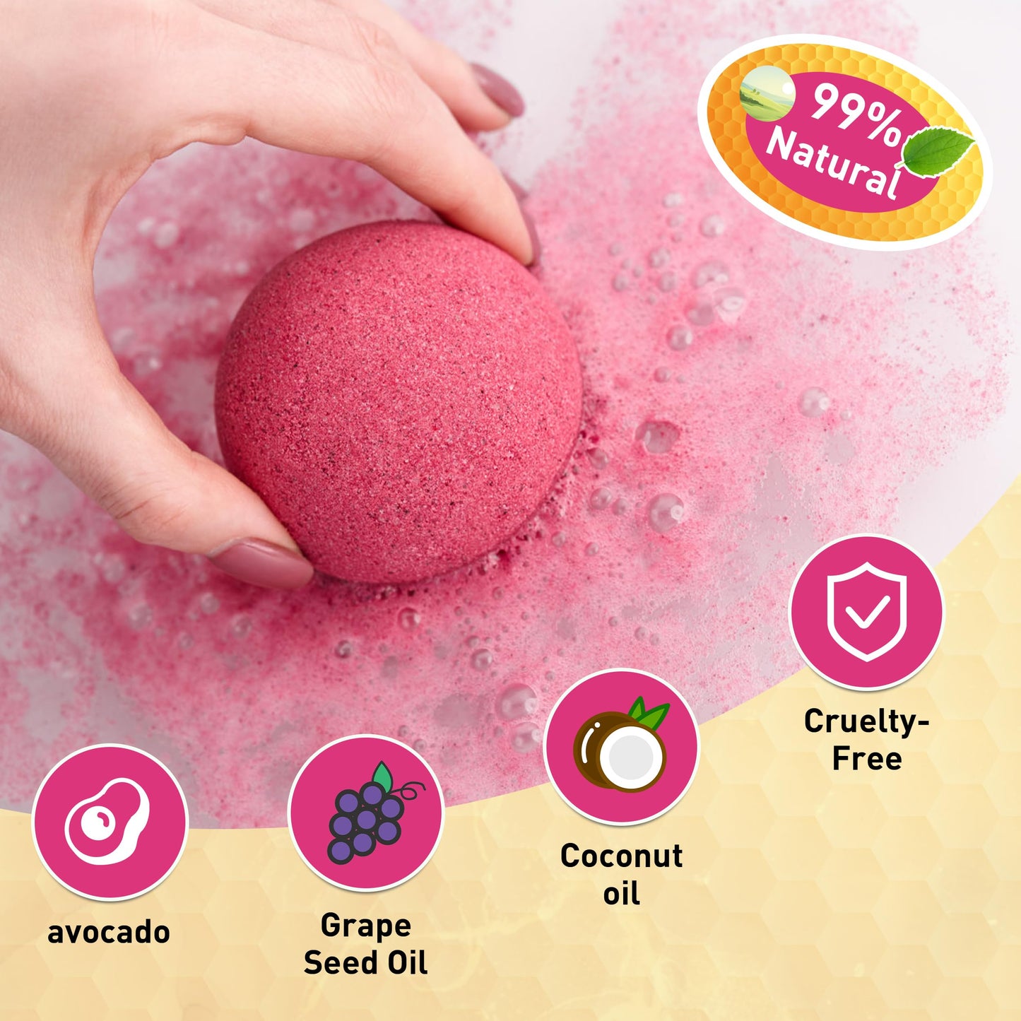 kainga Recka 48 Natural & Organic Bath Bombs for Women and Kids, Rich in Essential Oils, Relaxation and Stress Relief, BathBombs Gift Set for Mothers Day, Christmas, Valentines Day & Birthday