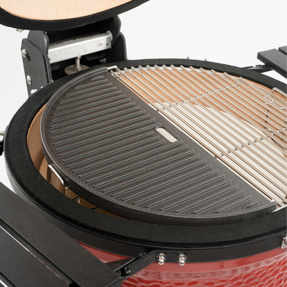 Kamado Joe KJ-HCIGRIDDLE Classic Joe - Half Moon Cast Iron Reversible Griddle Grill Accessory, Black