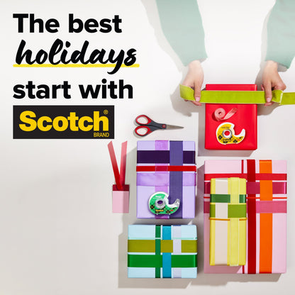 Scotch Gift Wrap Tape, Invisible, 3/4 in. x 600 in., 2 Tape Rolls with Dispensers