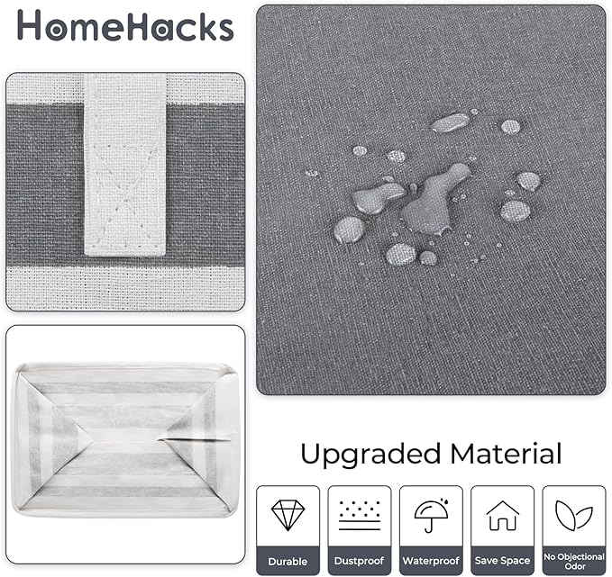 HomeHacks 4-Pack Large Laundry Basket, Waterproof, Freestanding Laundry Hamper