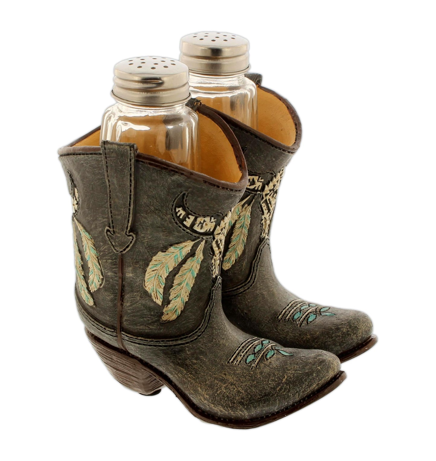 The Bridge Collection Western Cowboy Boot Salt and Pepper Shaker Set - Country Kitchen Table Decor - Unique Farmhouse Dining Accent