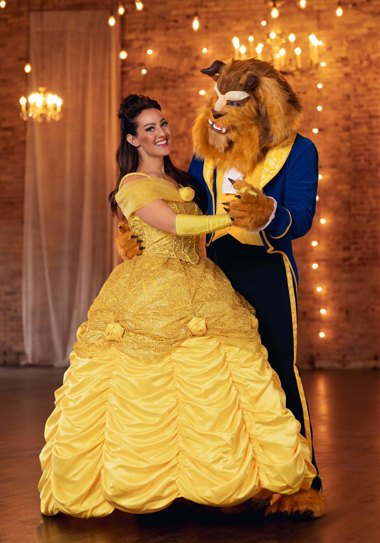 Adult Beast Costume | Disney Beauty and the Beast Men's Mouth Mover Full Head Mask | Dressed To Impress Blue Suit Outfit Medium