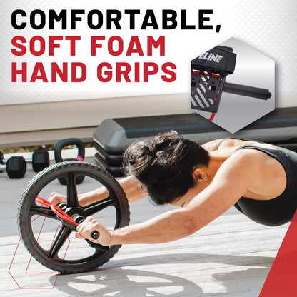 Lifeline Power Wheel for Full Body Functional Fitness - Strengthen Abs, Core, Lower & Upper Body with Foot Straps