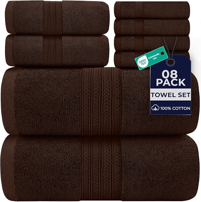 DAN RIVER 8 PC Luxury Bath Towels