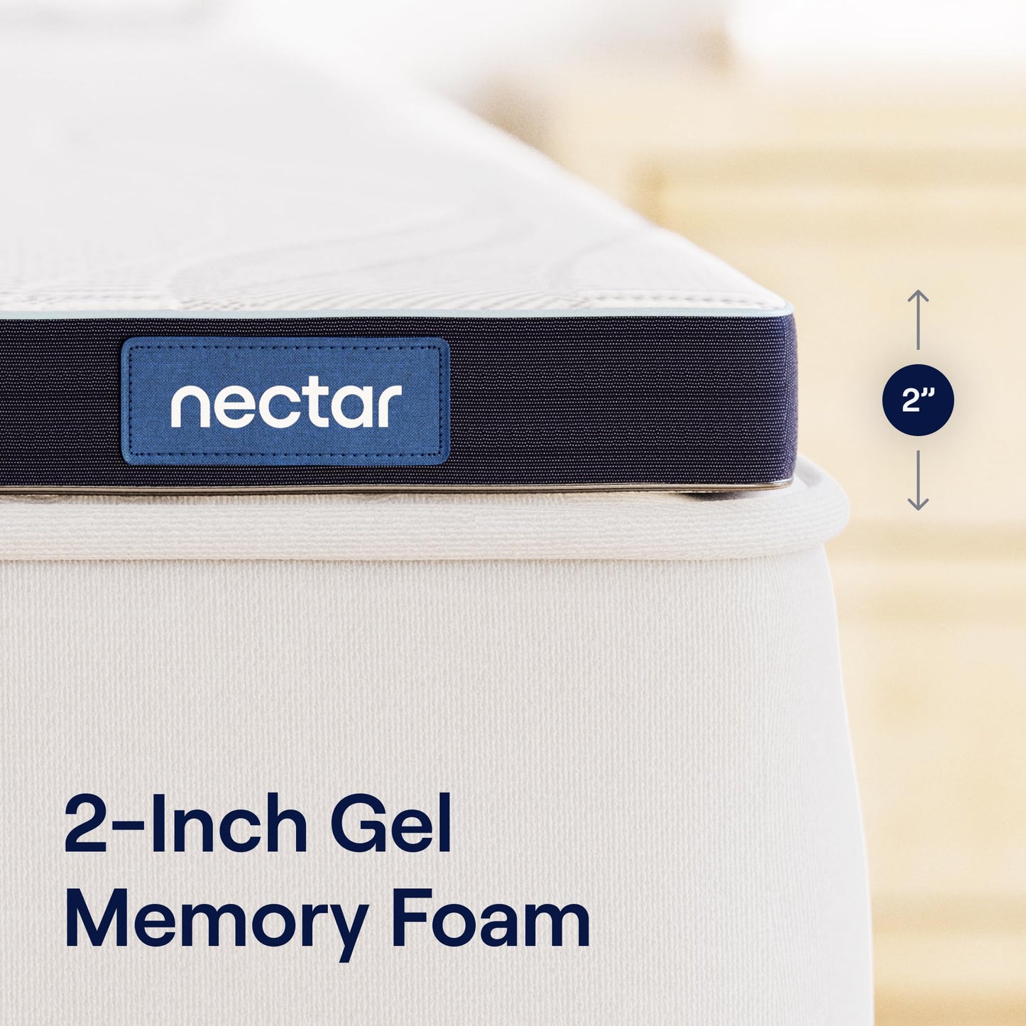 Nectar Soft Mattress Topper - King - 2" Gel Memory Foam Mattress Topper - Breathable & Comfortable - Back Pain Relief - Cooling Comfort, Enhanced Support, and Spine Alignment