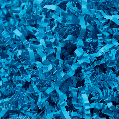 Mefleet 2 LB Crinkle Cut Paper Shred Filler Blue Crinkle Shredded Paper for Gift Box - Gift Basket Bag Filler - Grass Cushion Stuffing for Christmas Holiday Packaging Wrapping