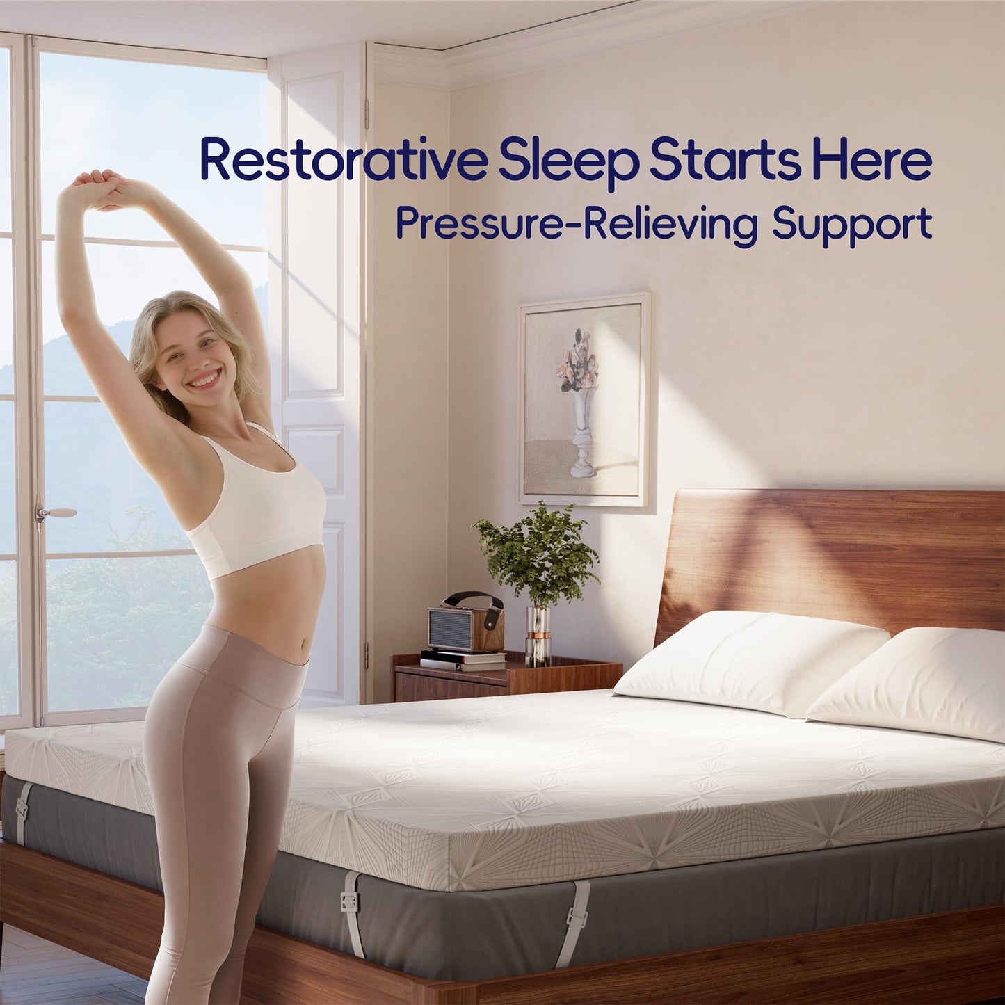 Ballad 3 Inch Gel Memory Foam Mattress Topper Queen Size, High Density Cooling Pad with Premium Removable Cover, Pressure Relief Bed Topper, (CertiPUR-US & Oeko-Tex Certified)