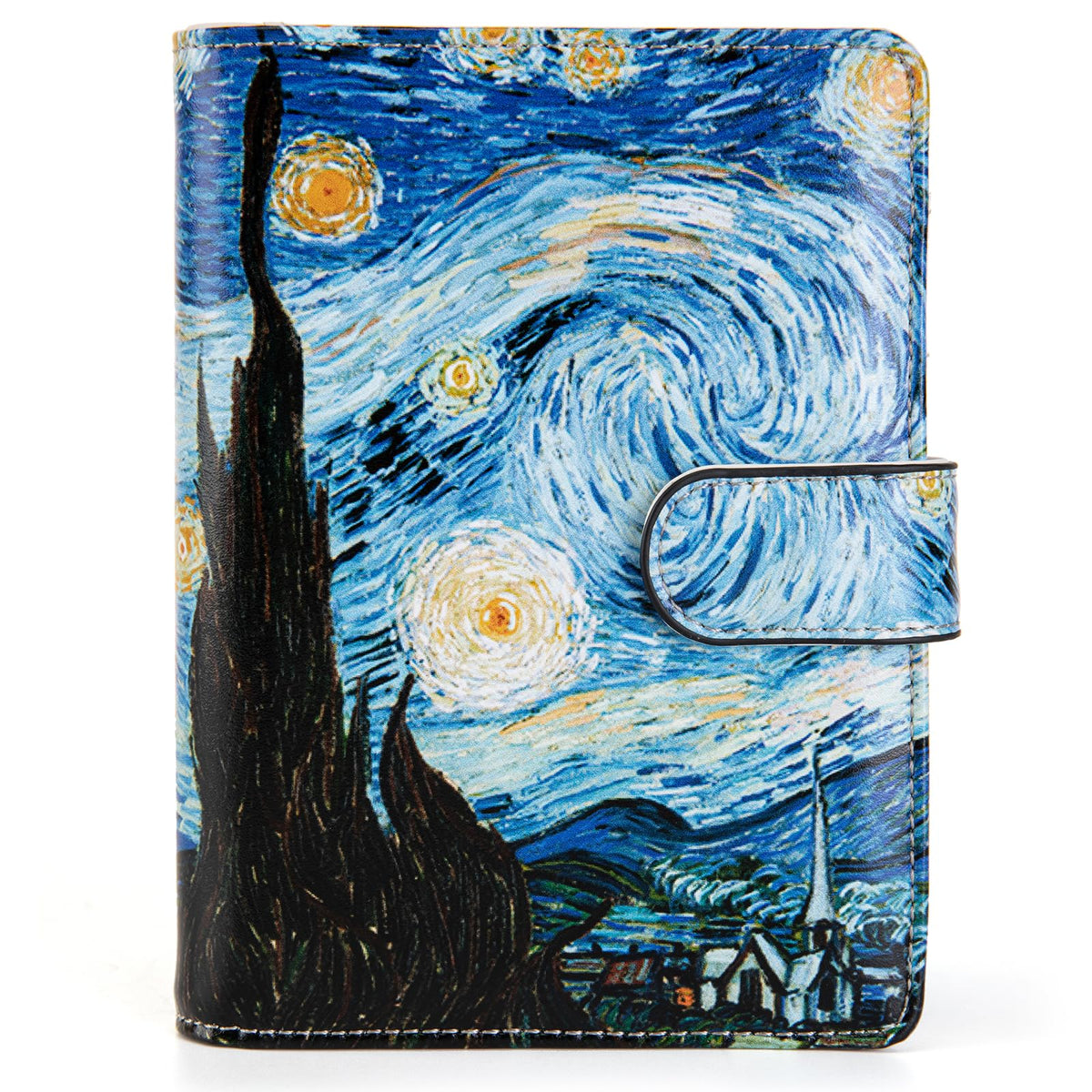 Passport Holder for Travel Essentials, RFID Blocking Passport Wallet Cover with Magnetic Closure, Passport Book Holders for Women and Men (Van Gogh The Starry Night)