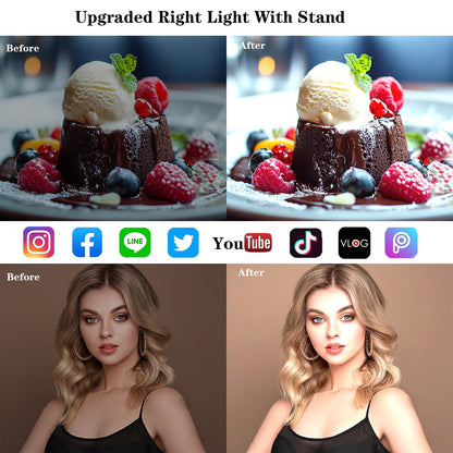 Ring Light with Stand, Desk Ring Light with Clip Upgraded 10W 3000K-6500K Travel Desktop Light for Phone Selfie Laptop Zoom Video Makeup Vlog Tiktok Live Streaming