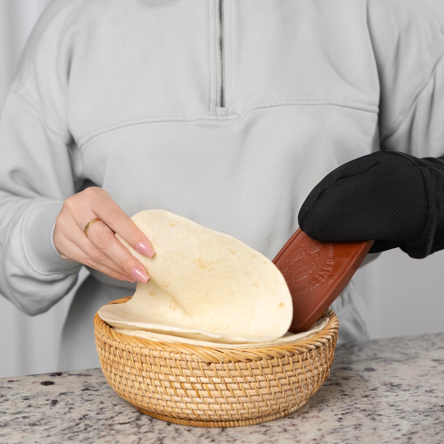 Fox Run Bread Warmer, 100% Terracotta Bread Warming Stone, Microwave & Oven Safe