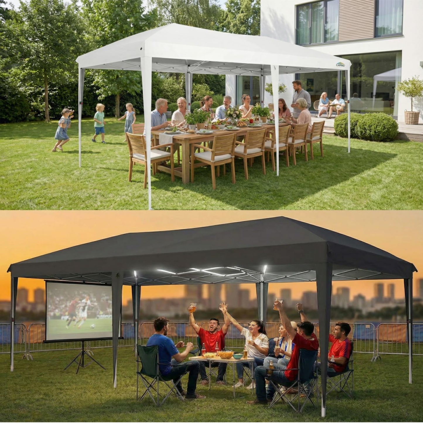 COBIZI 10x20 FT Pop up Canopy Tent with Sidewalls, Party Tents for Parties, Carpas para Fiestas, Easy Set Large Outdoor Popup Patio Gazebo for Backyard,Weddings,Vendor,Commercial Event,Gray (Upgrade)