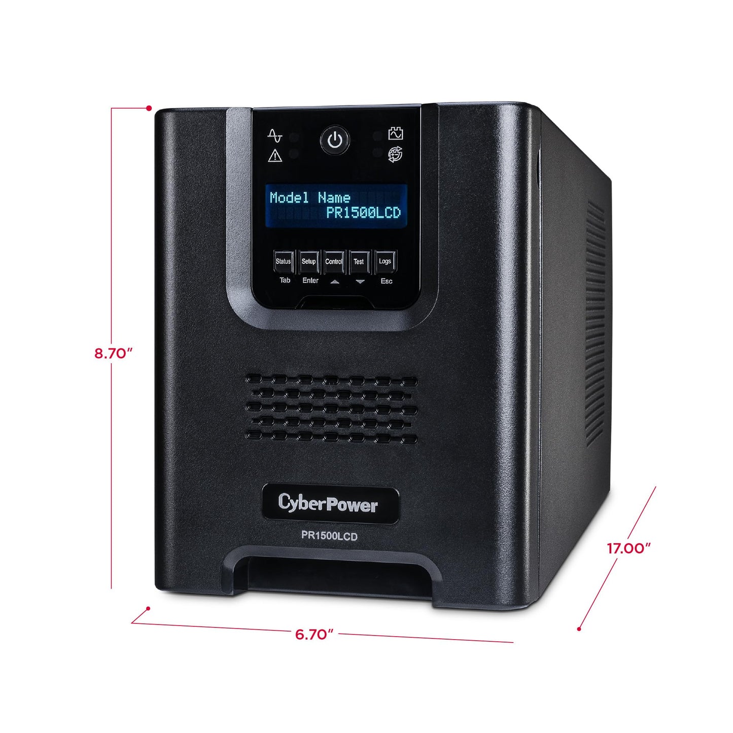 CyberPower PR1500LCD Smart App Sinewave UPS Battery Backup and Surge Protector, 1500VA/1500W, 8 Outlets, AVR, Mini-Tower, UL Certified