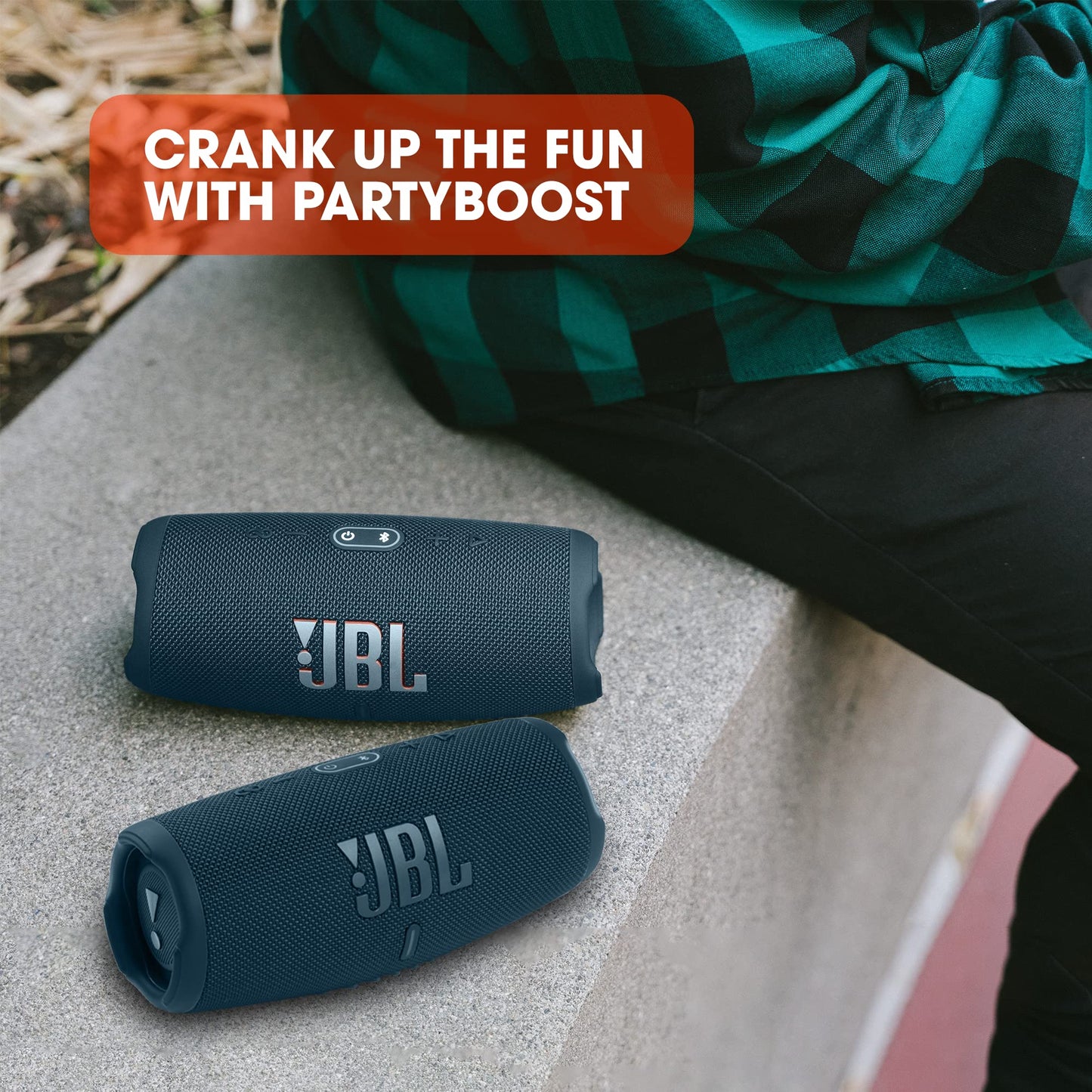 JBL Charge 5 Portable Bluetooth Speaker with Deep Bass, IP67 Waterproof and Dustproof, 20 Hours of Playtime, Built-In Powerbank, Blue