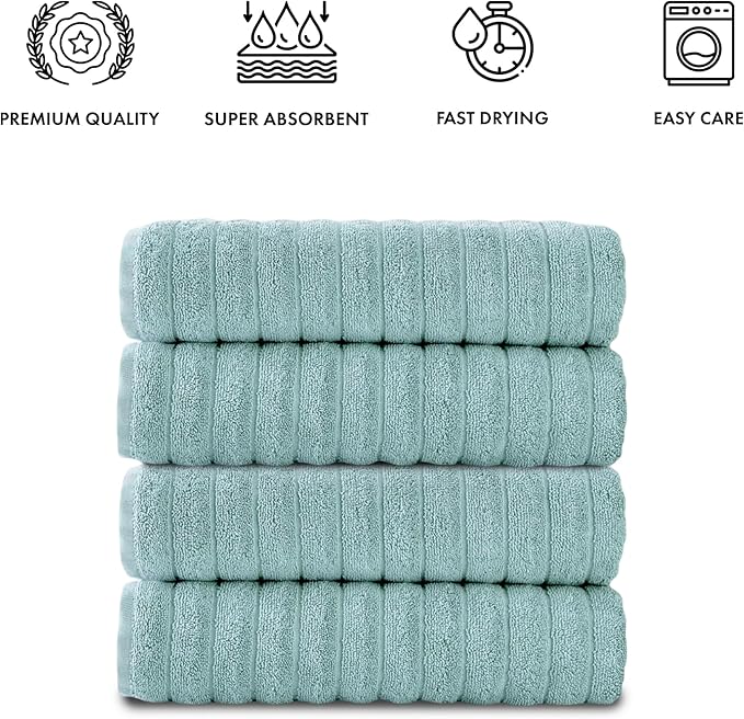 Classic Turkish Towels CTT Premium 4 Pack Bath Towels Set, Made