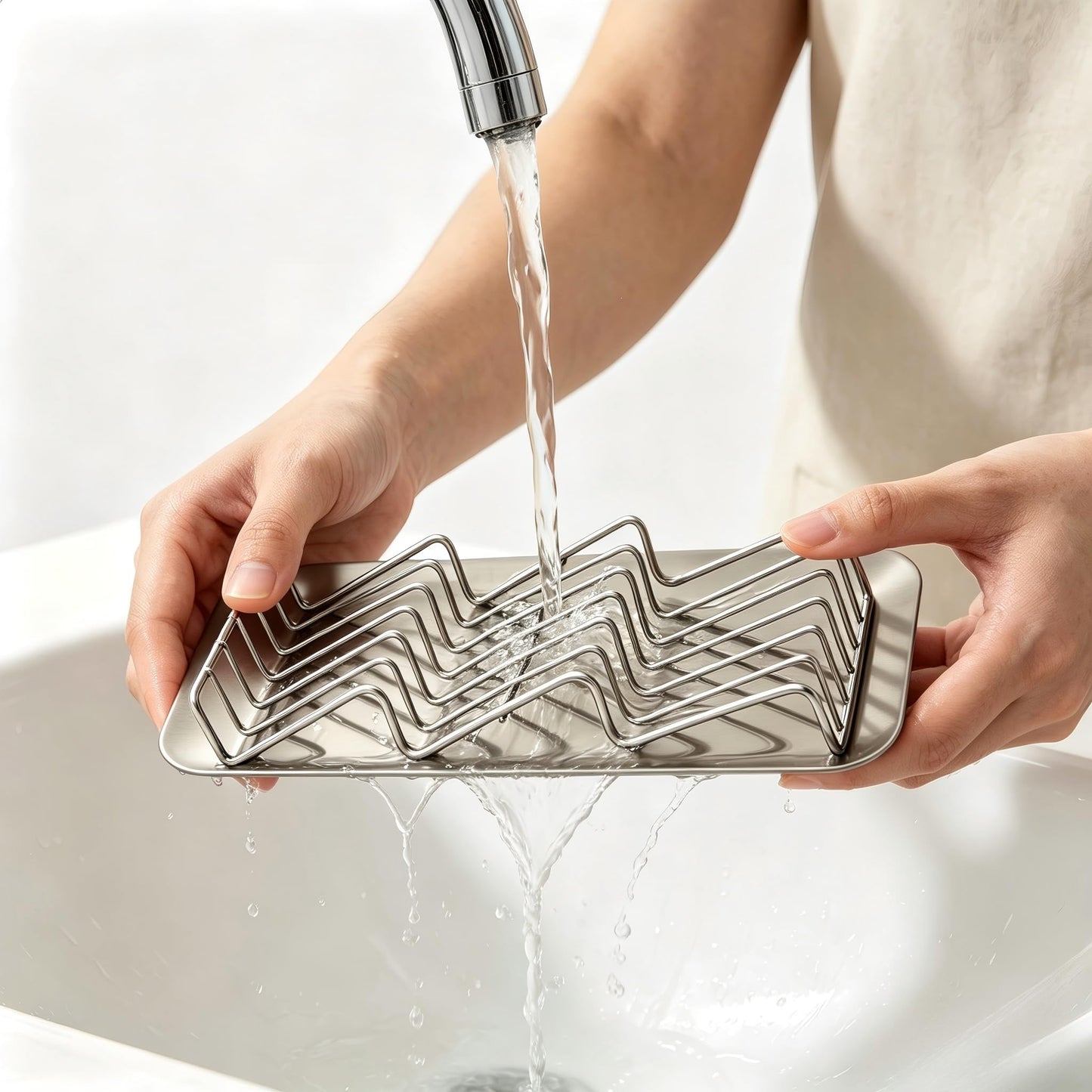 UVULAS 304 Stainless Steel 3 Bar Soap Dish, Self Draining Shampoo Bar Holder for Solid Shampoo & Conditioner Bars, Corner Soap Holder Tray for Shower Bathroom