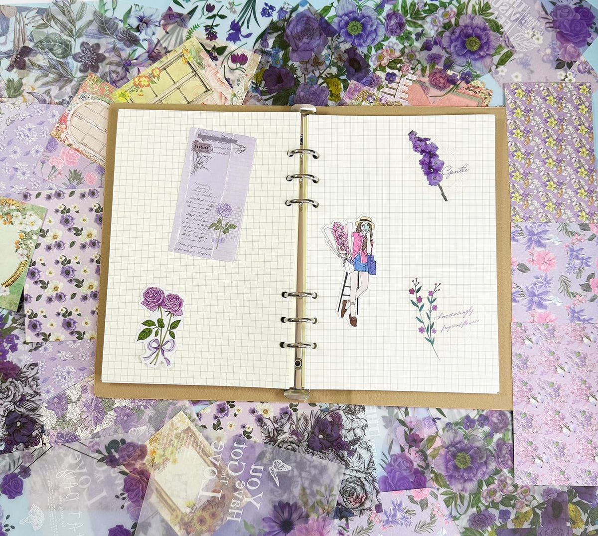 Scrapbooking Supplies Kit, Vintage Junk Journal Supplies Aesthetic Journaling Kit for Bullet Scrapbooking, Stationery, Planner, DIY Craft Journal Supplies for Teen Girls Adults Women, 354pcs