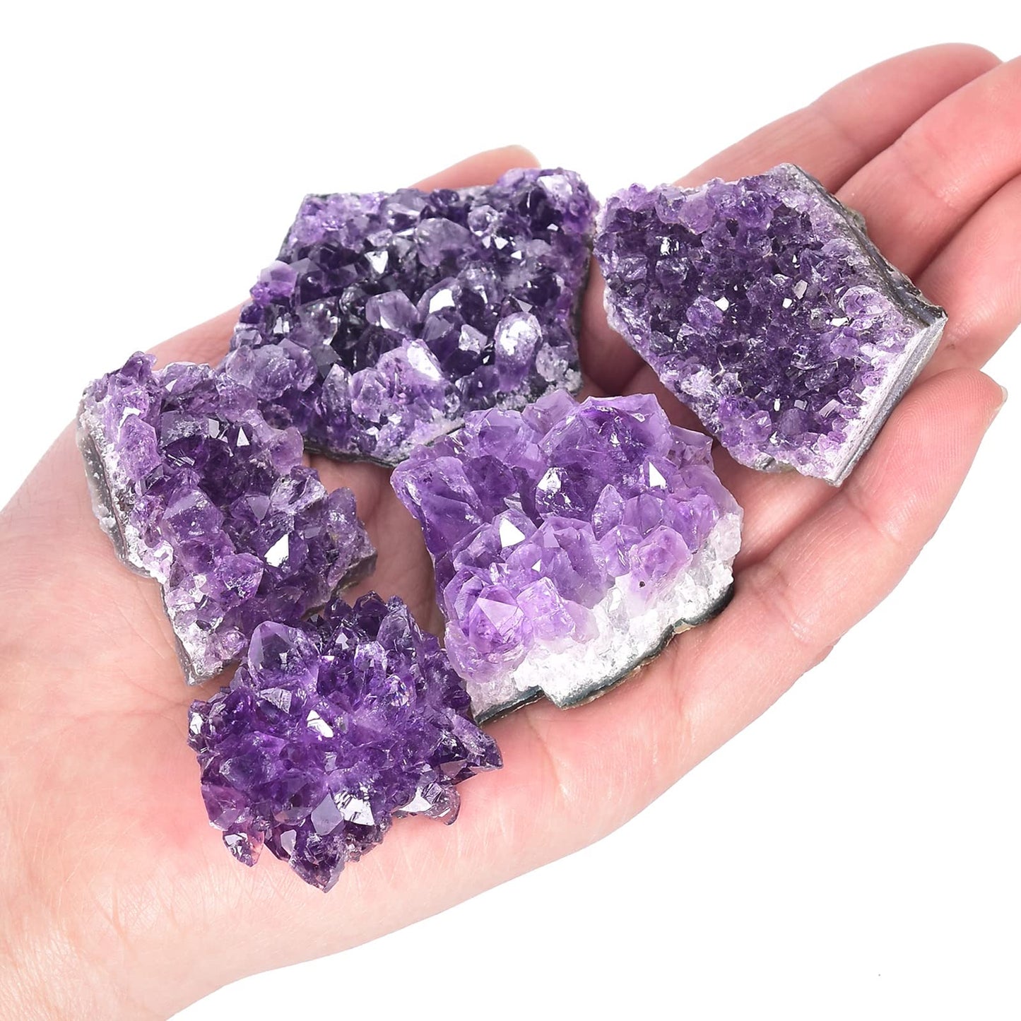 JIC Gem 1.8 LBS Natural Amethyst Geode Crystals Healing Stones Raw Amethyst Crystal Clusters for Witchcraft