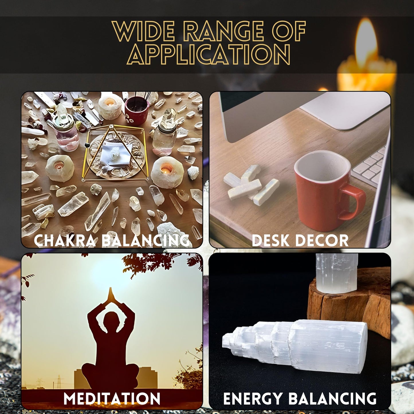 SOUL STICKS Selenite Crystal Towers for Reiki, Healing, and Energy Charging | Made in Morocco | Selenite Iceberg Charging Towers Crystal Skyscraper (2 Inch (Pack of 5))
