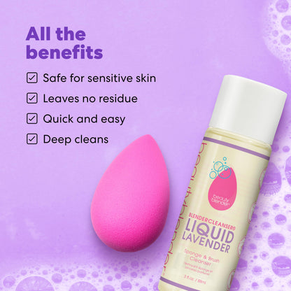 beautyblender® | Blendercleanser® Tool Wash | Lavender Purifying Liquid Soap | Hand, Sponge, Brush, Makeup Tool Cleanser | Lavender-Scented, Vegan, Paraben-Free, Sulfate-Free, 5 oz