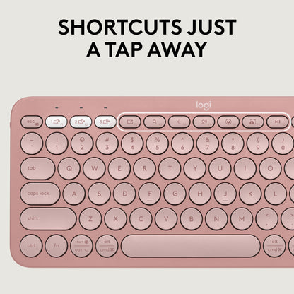 Logitech Pebble Keys 2 K380s, Multi-Device Bluetooth Wireless Keyboard with Customizable Shortcuts, Slim and Portable, Easy-Switch for Windows, macOS, iPadOS, Android, Chrome OS - Tonal Graphite