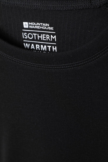 Mountain Warehouse Talus Womens Round Neck Tops - Multipack Ladies Thermal Tee, Lightweight, Quick Drying - Best for, Skiing, Snowboarding to wear as a Baselayer Black (2 Pack) Women's Size 14