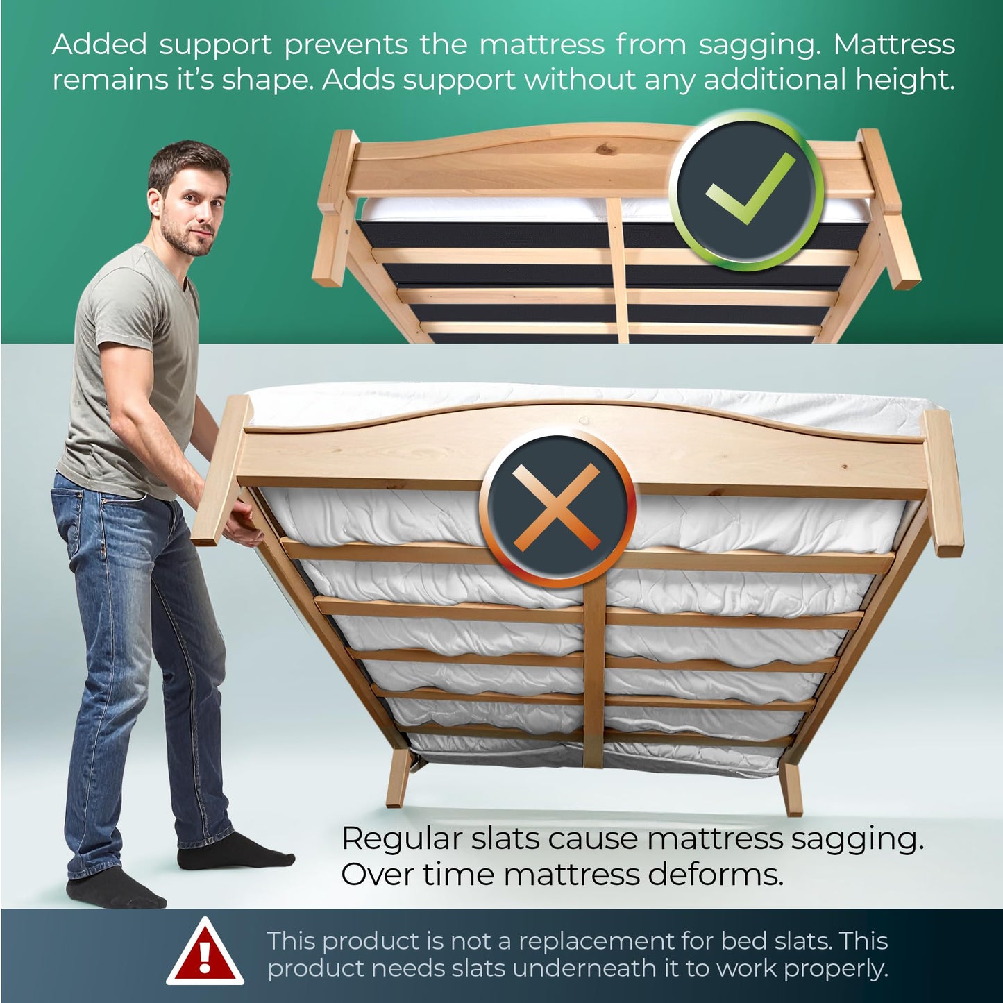 Golden Home Essentials 58in x 80in Heavy Duty Bunkie Board for Queen Size Bed, Extra Sturdy Bed Board for Frame - Low Profile Under Mattress Support Board to Stop Sagging Mattress