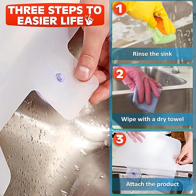 3 Pcs Sink Splash Guard Suction Cup