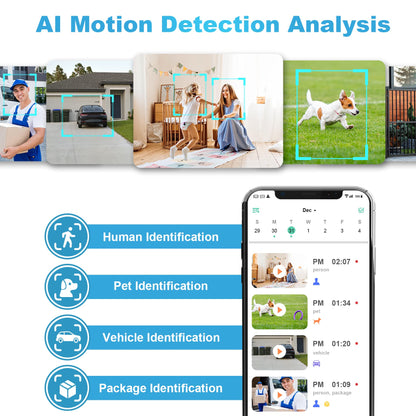 Security Cameras Wireless Outdoor, 2K Battery Powered AI Motion Detection Spotlight Siren Alarm WiFi Surveillance Indoor Home Camera, Color Night Vision, 2-Way Talk, Waterproof, Cloud/SD Storage