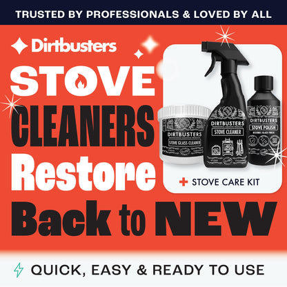 Dirtbusters Stove Cleaning Care Kit, With Exterior Spray, Glass Cleaner Paste & Stove Polish, Clean, Protect & Restore Log Burners & Grates